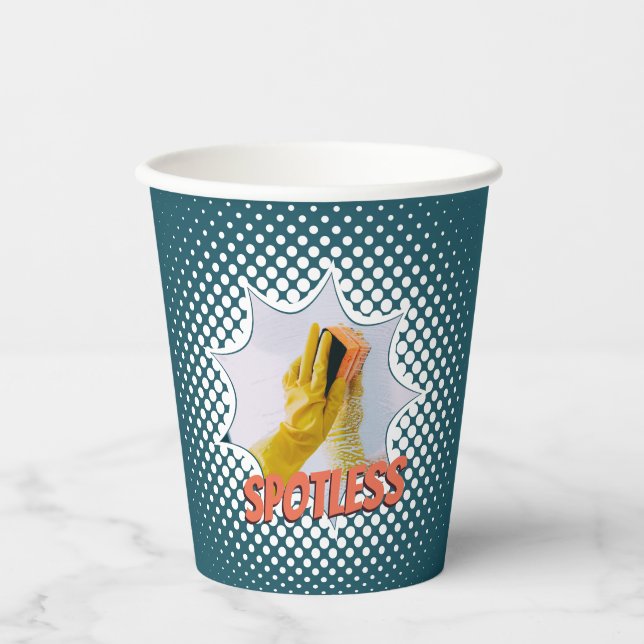 Blue House Cleaning Service Promotional Paper Cups (Front)