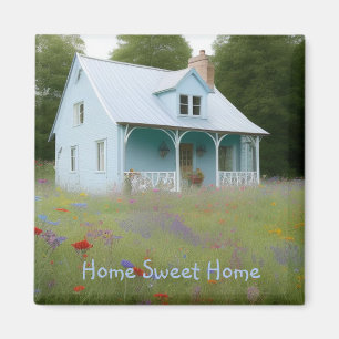 Blue House Housewarming Magnet