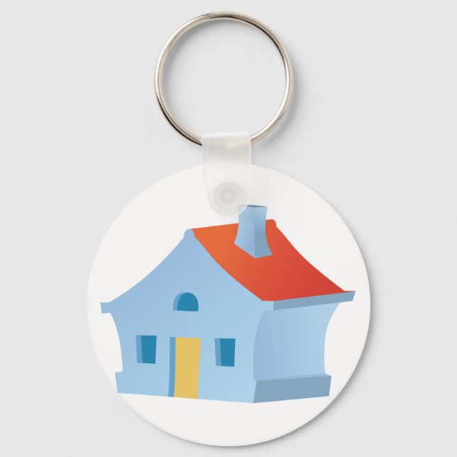 Blue House Key Ring (Front)