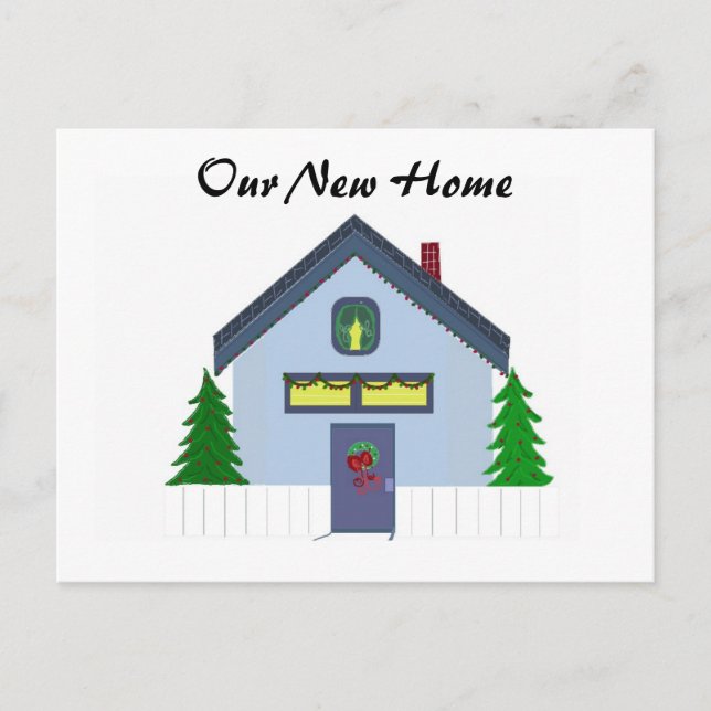 Blue House New Address Card (Front)