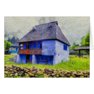 Blue house painting