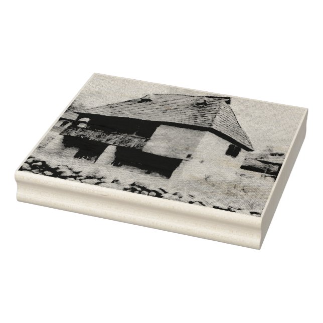 Blue house painting rubber stamp (Stamp)