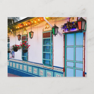 Blue house postcard