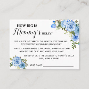 Blue How big is mummy belly game bilingual card