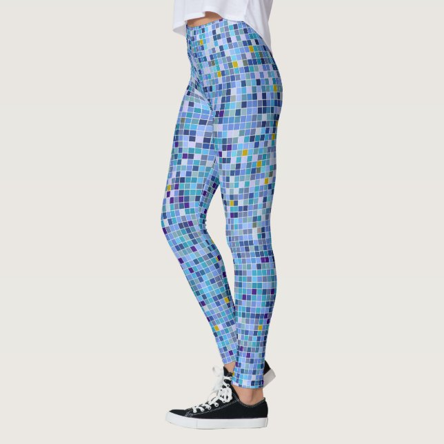 Blue hues mosaic leggings (Left)