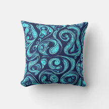 Blue Hues Throw Pillow