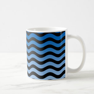 Blue Hues Wavy Stripes Coffee Mug