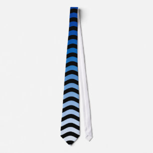Blue Hues Wavy Stripes Decor Tie