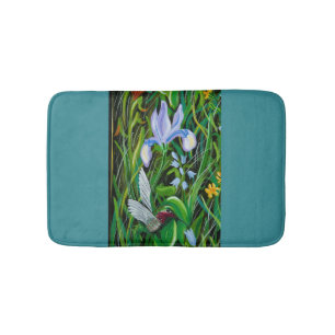 Blue Hummingbird Bath Mat
