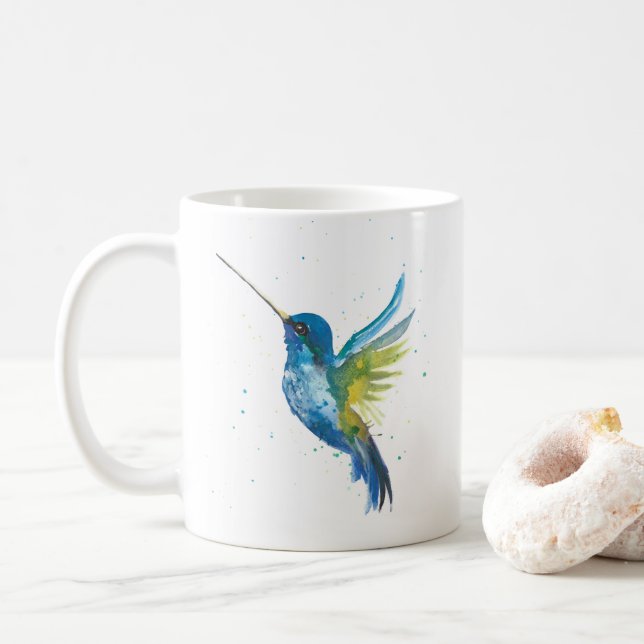Blue Hummingbird Mug (With Donut)