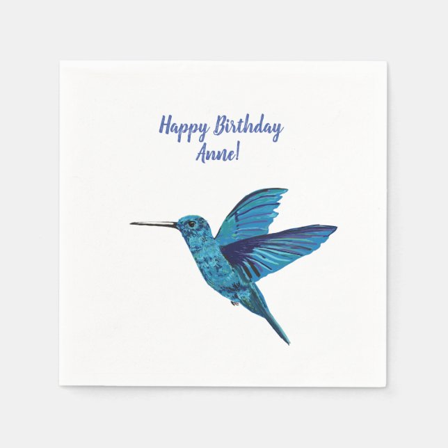 Blue Hummingbird Napkin (Front)