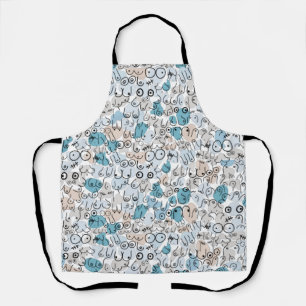 Blue humour woman apron