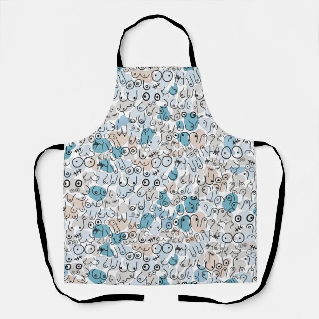 Blue humour woman apron (Front)