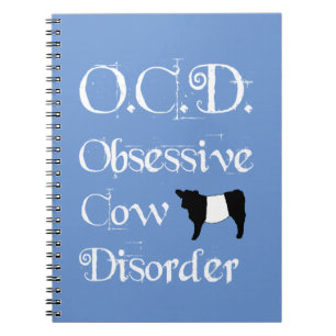 Blue Humourous OCD Obsessive Cow Disorder Belties Notebook