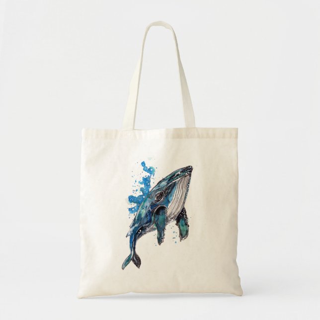Blue Humpback Whale Tote Bag (Front)