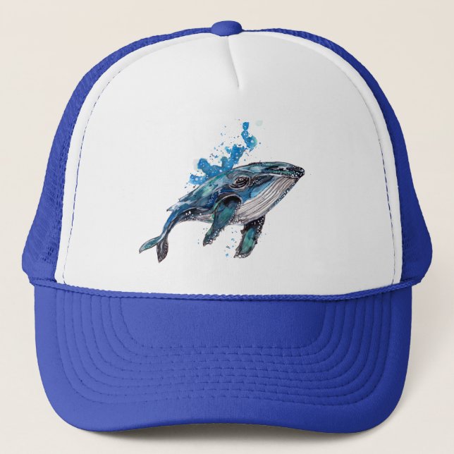 Blue Humpback Whale Trucker Hat (Front)