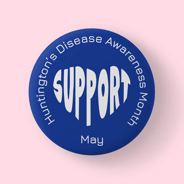 Blue Huntington’s Disease Awareness Month Button (Huntington's Disease Awareness Month)