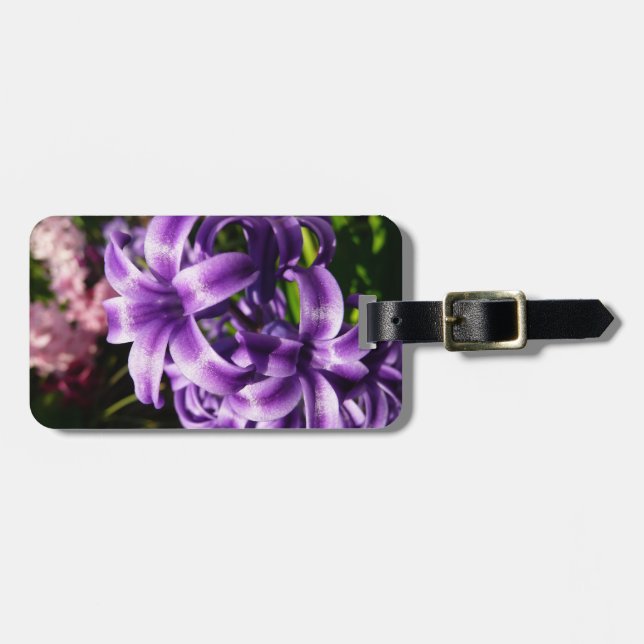 Blue Hyacinth I Spring Floral Luggage Tag (Front Horizontal)