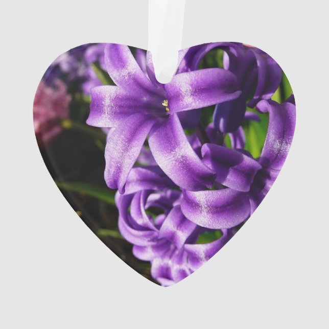 Blue Hyacinth II Spring Floral Ornament (Back)