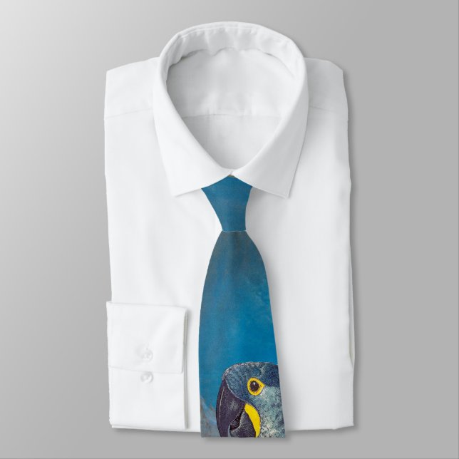 Blue Hyacinth Macaw Parrot Bird Wildlife Tie (Tied)