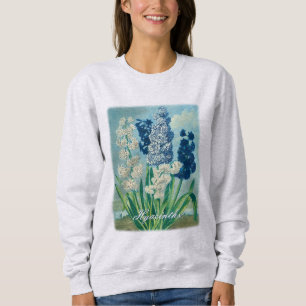 Blue Hyacinths Vintage Botanical Art Sweatshirt