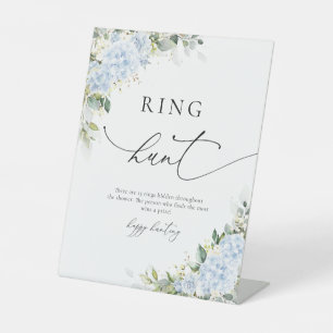 Blue Hydrange Floral Ring Hunt Sign