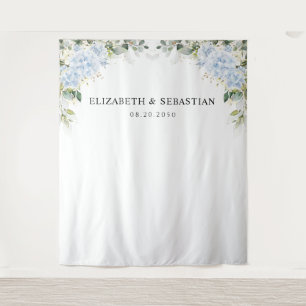 Blue Hydrange Floral Wedding Backdrops Tapestry
