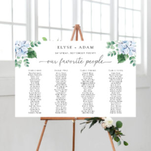 Blue Hydrangea 4 Banquet Table Seating Chart