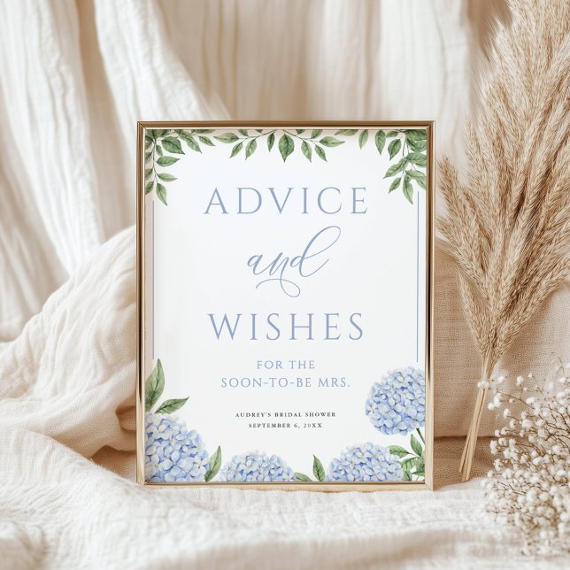 Blue Hydrangea Advice and Wishes Display Poster (Creator Uploaded)