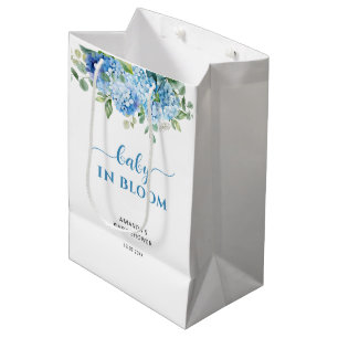 Blue Hydrangea Baby in Bloom Baby Shower Medium Gift Bag