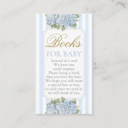 Blue Hydrangea Baby Shower Boy Book Enclosure Card