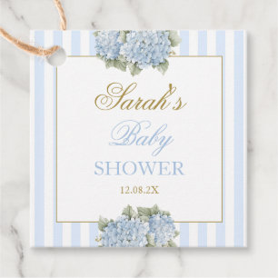 Blue Hydrangea Baby Shower Favour Tags