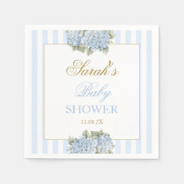 Blue Hydrangea Baby Shower Napkin