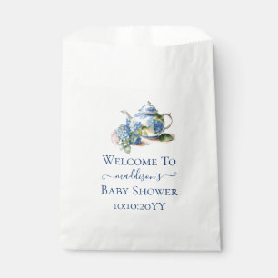 Blue Hydrangea Baby Shower Tea Party Favour Bags