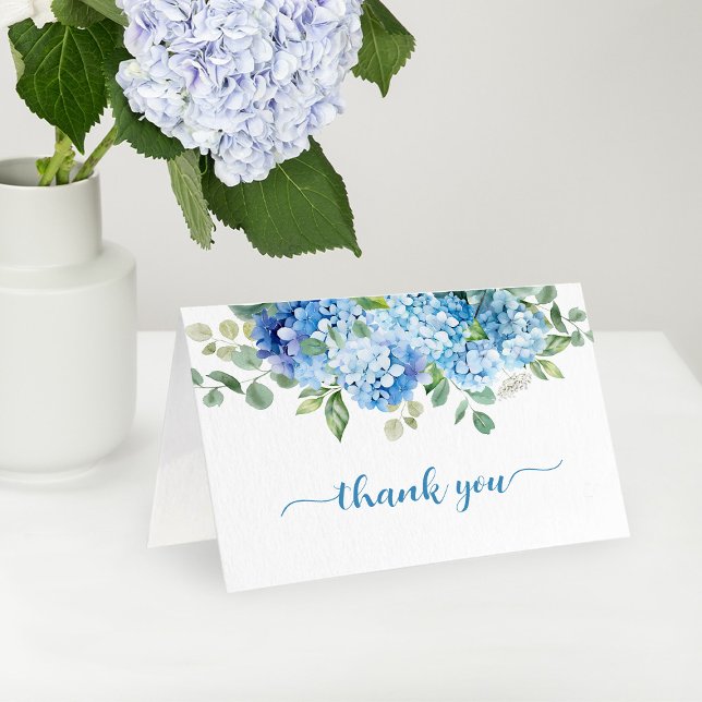 Blue Hydrangea Baby Shower Thank You Card (Creator Uploaded)