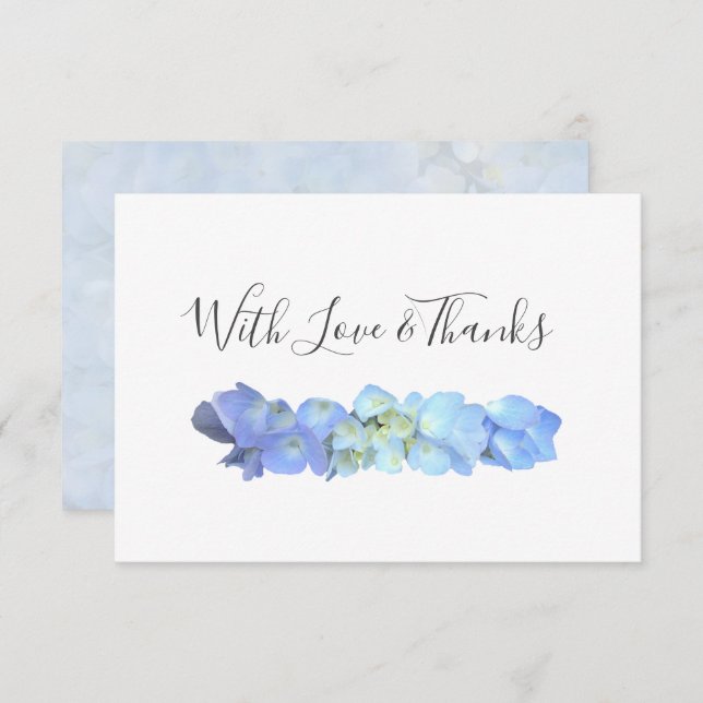 Blue Hydrangea Blank Floral Thank You Cards (Front/Back)
