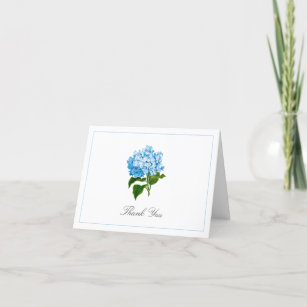 Blue Hydrangea Bloom Traditional  Thank You Card