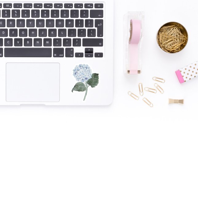 Blue Hydrangea Bloom Vinyl Sticker (blue hydrangea sticker for laptop)