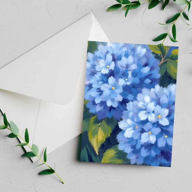 Blue Hydrangea Blooms | Flower Watercolor Card (Creator Uploaded)