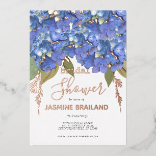 Blue Hydrangea Blooms Personalised Bridal Shower