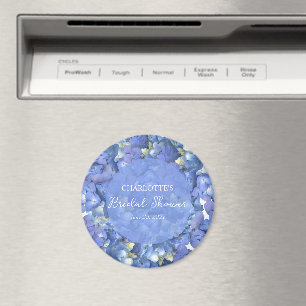 Blue Hydrangea Blooms Personalised Bridal Shower Magnet