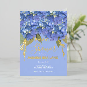 Blue Hydrangea Blooms Personalized Bridal Shower