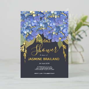 Blue Hydrangea Blooms Personalized Bridal Shower