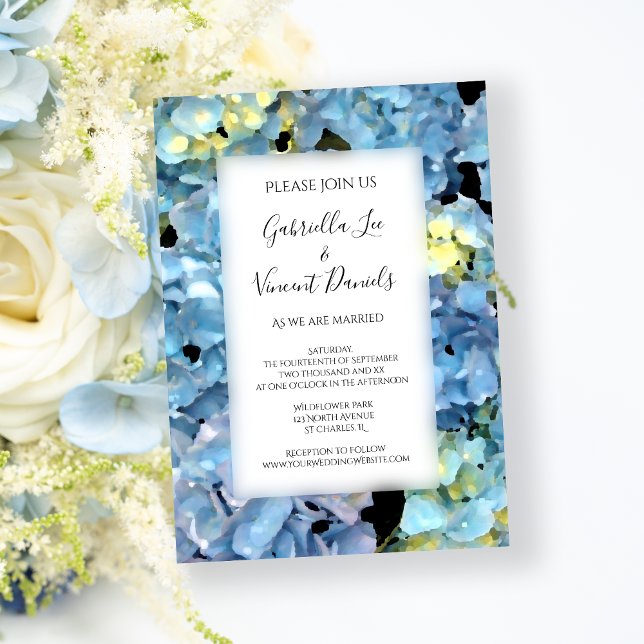 Blue Hydrangea Blossom Garden Wedding Invitation (Creator Uploaded)