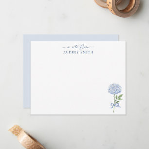 Blue Hydrangea Blue Personalised Card
