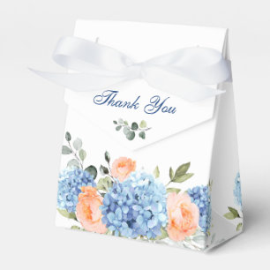 Blue Hydrangea Blush Rose Eucalyptus Bridal Shower Favour Box