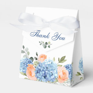 Blue Hydrangea Blush Roses Eucalyptus Gift Wedding Favour Box