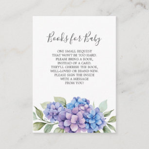 Blue Hydrangea Books for Baby Shower Card