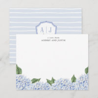 Blue Hydrangea Border w/Crest, Personalised