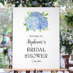 Blue Hydrangea Bouquet Bridal Shower Welcome Acrylic Sign<br><div class="desc">This watercolor bridal shower welcome sign features features a watercolor blue hydrangea flower bouquet. Personalise it with the bride's name and bridal shower date. This poster is part of a collection featuring a range of matching bridal shower and wedding products. Please visit our store to see the full collection.</div>